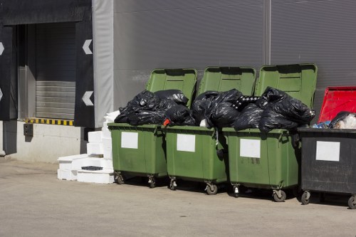 Materials being loaded for transport to a local transfer station